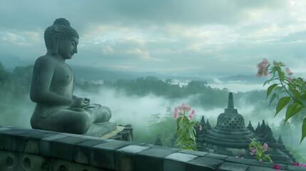 In the mystical atmosphere of Borobudur Indonesia _005