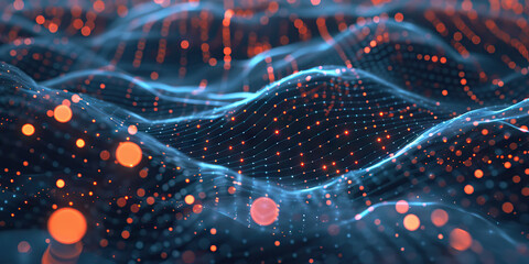 An AI algorithm generates endless streams of data, flowing through a network of connected devices