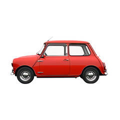 Austin Mini Cooer Classic. Isolated on transparent background.