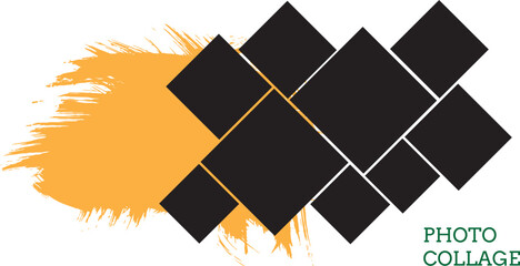 9 photo collage template. vector illustration, new collections