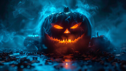 halloween jack o lantern in the night