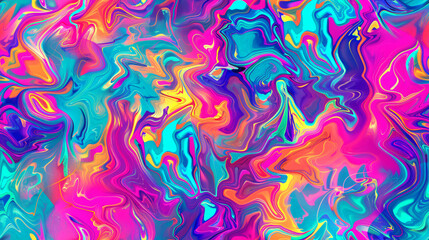 Neon Colorful Swirl with All the Colors - Vibrant and Dynamic Abstract Design