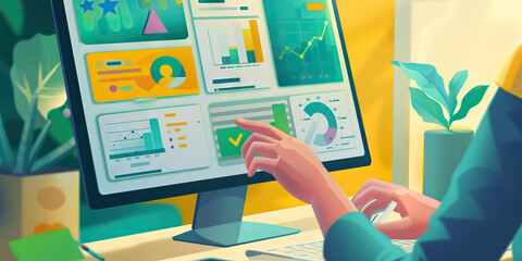 A social media manager strategizes their latest campaign, ensuring maximum engagement and brand exposure