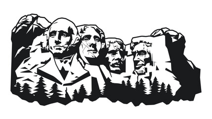 Mount Rushmore vector isolated on white