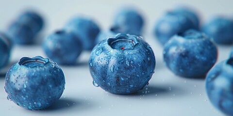 Group of Blueberries on Table