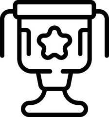 Simple line art illustration of a trophy with a star centerpiece