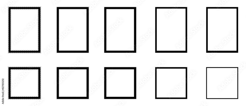 Poster vector rope frames in square or rectangle shapes.