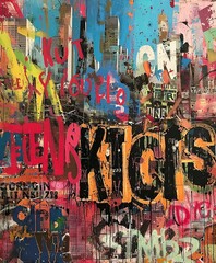 Obraz premium Vibrant Cityscape With Abundant Graffiti