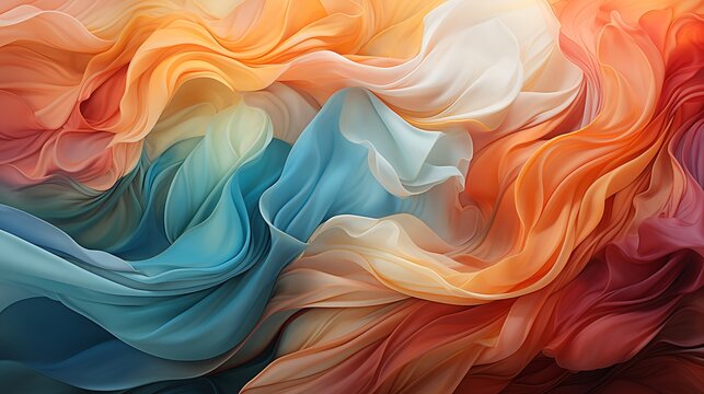 Abstract wave of colorful soft bright background design AI Generated