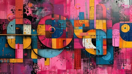 Fototapeta premium Urban Art Collage With Graffiti Letters