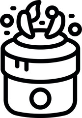 Minimalist line art air purifier icon with plant leaves for clean and healthy indoor environment illustration in vector design on white background