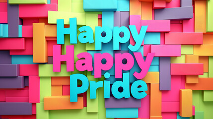 Fototapeta premium the text Happy Pride on the colorful background.