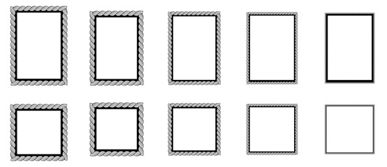 Vector rope frames in square shapes.