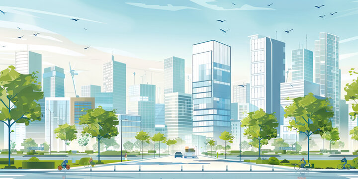 In the heart of a smart city, an urban planner visualizes the potential of integrated technology and sustainable design, working to create a brighter future for all