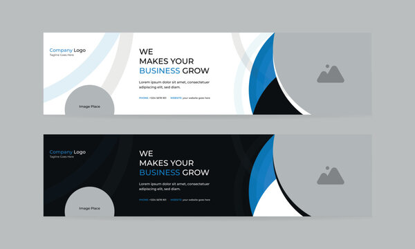 Linkedin cover design template or header, Business creative banner, Social media banner design.