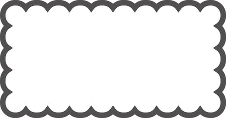 Scallop edge rectangle frame. Outline shape with lace
