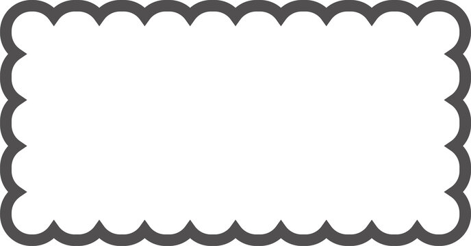 Scallop edge rectangle frame. Outline shape with lace