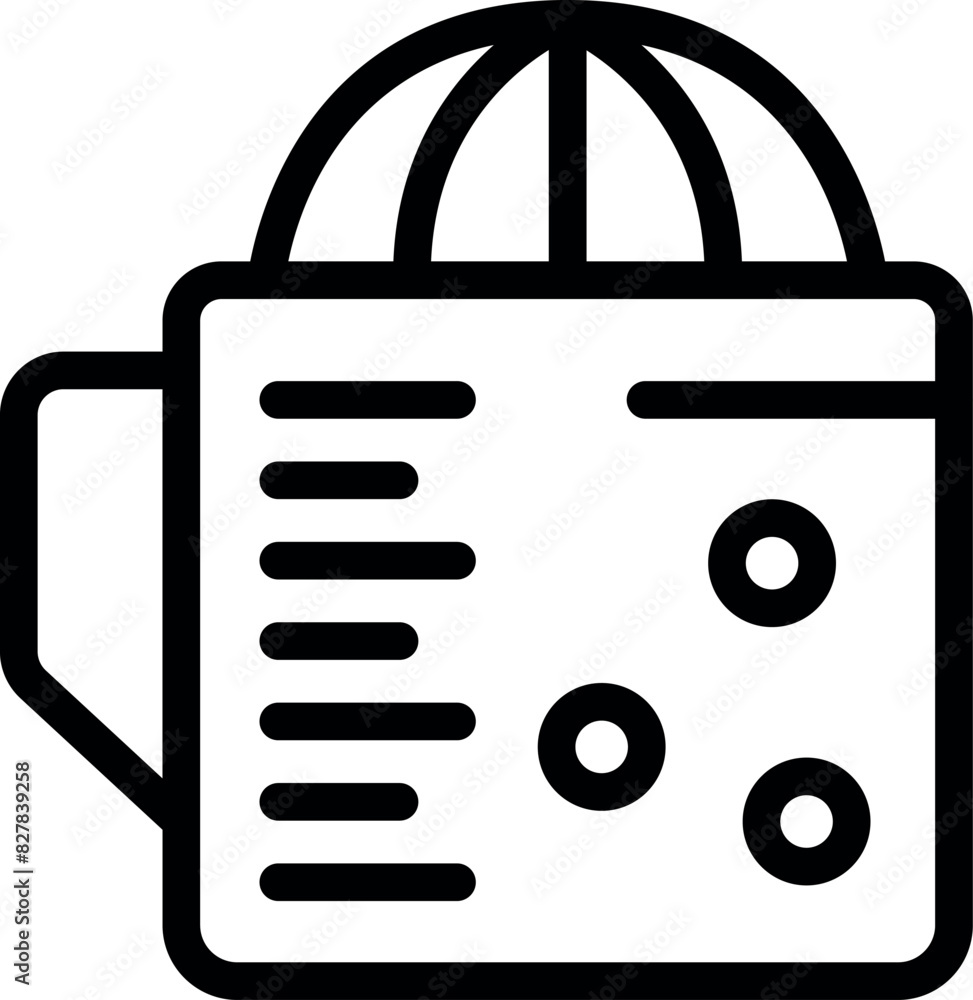 Aufkleber simple black and white citrus juicer icon illustration in line art style for user interface and web 
