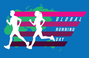 design for global running day shilhouette vector