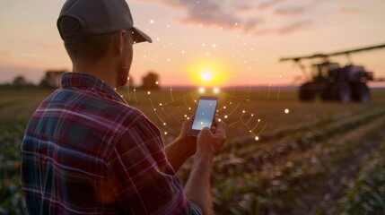A farmer receives realtime notifications on their phone alerting them to specific areas of their farm that need immediate attention.