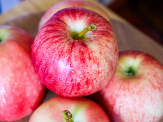 Healthy Fruit Close-Up. Detailed view of red apples, symbolizing health.