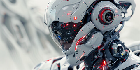 Fototapeta premium Cyborg robots futuristic mechanics 