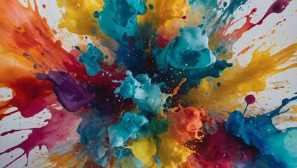 Vibrant abstract watercolor splashes creating a dynamic and artistic background.