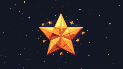 Obraz premium Icon of a star in pixel art style