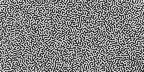 bstract truing organic wallpaper Turing reaction diffusion monochrome seamless pattern with chaotic motion. Generative algorithm psychedelic background. Reaction-diffusion or truing pattern formation