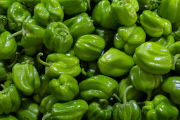 Fresh bell pepper sold in the market