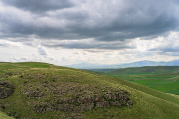 Fototapeta premium Green landscape, mountains, spring nature