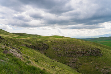 Fototapeta premium Green landscape, mountains, spring nature