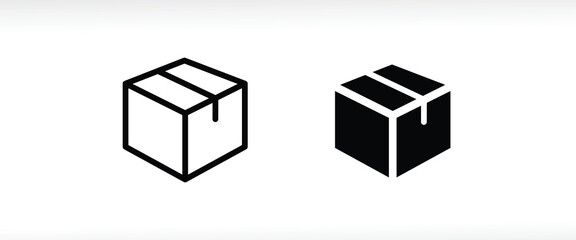 Box icon. Package, delivery boxes, cargo distribution, export, return parcel. Shipment of goods, open package, Open Box, recycled, Contains such priority shipping, express order tracking, crate icons