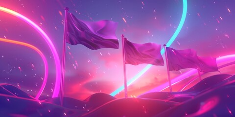 Two Flags Flying Side by Side. Generative AI
