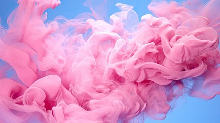 Fototapeta premium pink smoke in front of a blue UHD Wallpaper