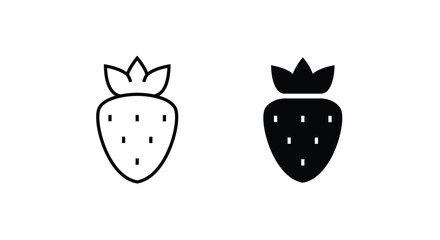 Garden strawberry fruit icon or strawberries icons vector, sign, symbol, logo, illustration, editable stroke, flat