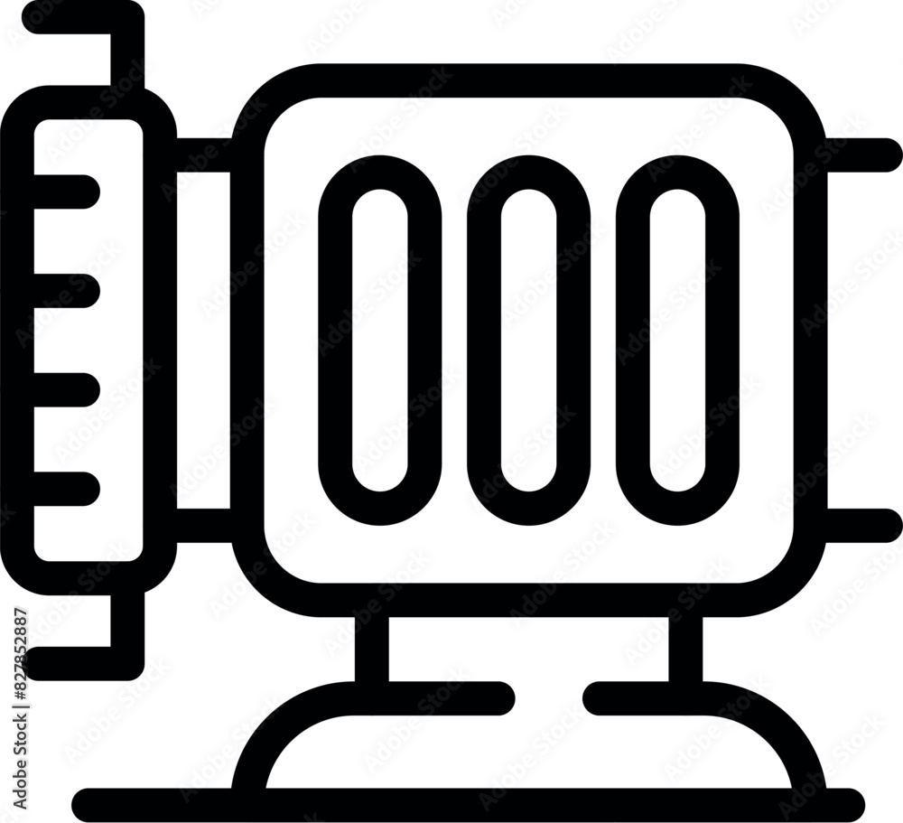 Poster simple line icon depicting an oldfashioned camera, ideal for design elements