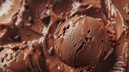 Close-up of a delicious chocolate ice-cream for background