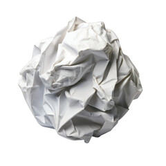 Crumpled White Paper Ball Isolated
