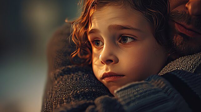 Comforting Stepdad and Stepchild