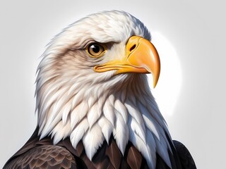 Obraz premium A quality colored pencil drawing of a cute and lovely Bald Eagle