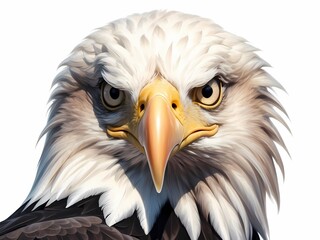 Fototapeta premium A quality colored pencil drawing of a cute and lovely Bald Eagle