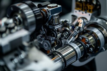 Naklejka premium Advanced Electric Vehicle Engineering: A Closer Look, Inside the Heart of an Electric Vehicle Engine