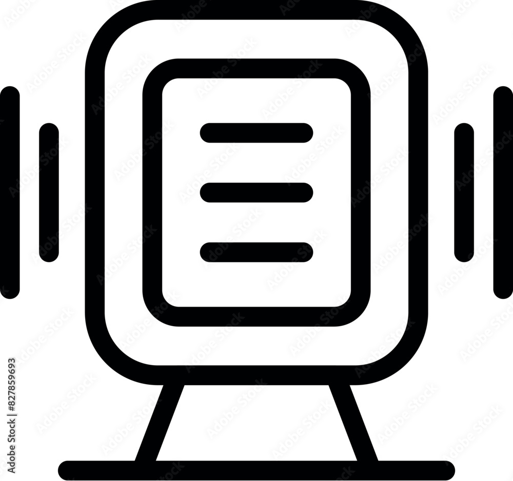 Poster simplistic line icon representing a train, perfect for use in apps and signage