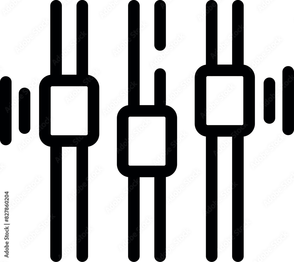 Poster abstract black and white vector illustration of a minimalist modern abstract audio equalizer icon fo