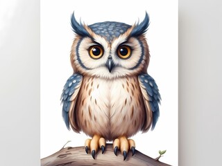 Naklejka premium A quality colored pencil drawing of a cute and lovely Owl