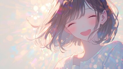 A radiant girl with a beaming smile