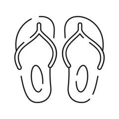 Line icon of summer and beach. Outline symbol summer vacation