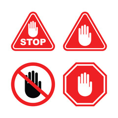 Stop signs set of stop symbols