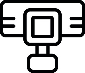 Black and white vector icon of a modern webcam, suitable for web and technology themes